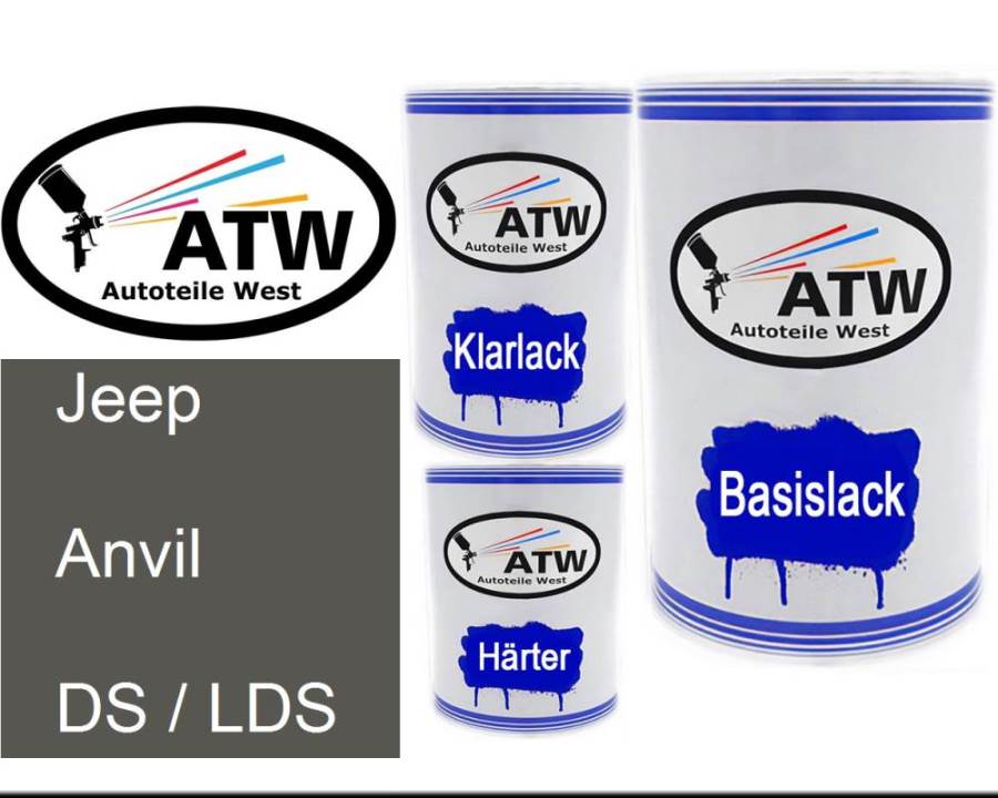 Jeep, Anvil, DS / LDS: 500ml Lackdose + 500ml Klarlack + 250ml Härter - Set, von ATW Autoteile West.